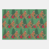 サンタスクアッチかわいい品揃えおもしろいクリスマス ラッピングペーパーシート (正面3)