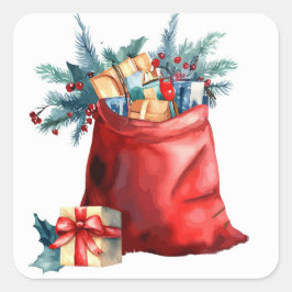 サンタスクリスマスバッグ スクエアシール