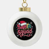 サンタスクワッドクリスマスズスクワッドファミリーマッチングサンタクルー セラミックボールオーナメント (正面)