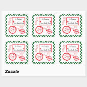 サンタスクーからのクリスマスノースポールメール配信 スクエアシール (シート)