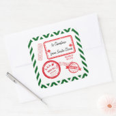 サンタスクーからのクリスマスノースポールメール配信 スクエアシール (封筒)