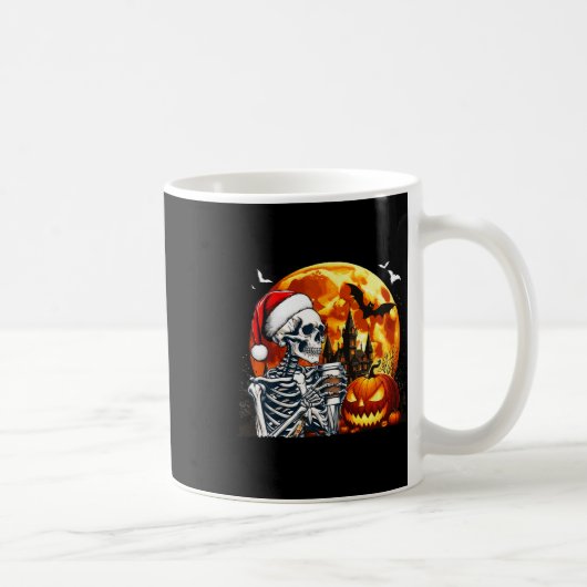 サンタスケルトン飲みコーヒーハロウィーン彫りPu コーヒーマグカップ (右)