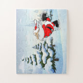 サンタスケートで滑るアットザノースポール ジグソーパズル (縦)