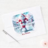 サンタスケートで滑るインザウィンターワンダーランド スクエアシール (封筒)