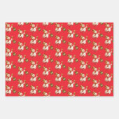 サンタスケートボードパンダ雪だるまメリークリスマス ラッピングペーパーシート (正面2)