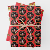 サンタスケートボードパンダ雪だるまメリークリスマス ラッピングペーパーシート (インサイチュ)