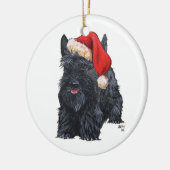 サンタスコッチドッグオーナメント セラミックオーナメント (左)