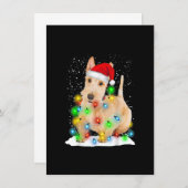 サンタスコティッシュテリアクリスマスライトパジャマドッグ 招待状 (正面/裏面)
