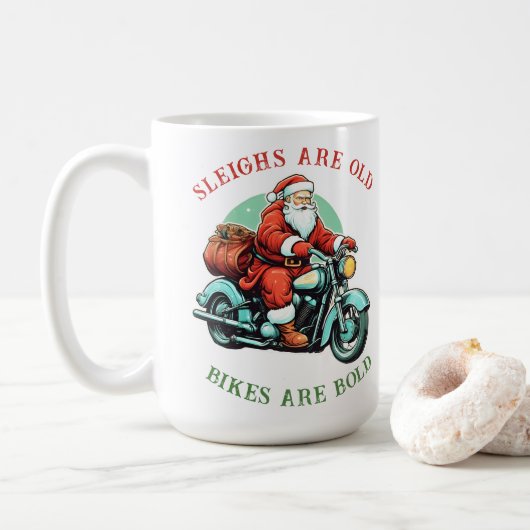 サンタスジョイライドオートバイクリスマス コーヒーマグカップ (ドーナツ)