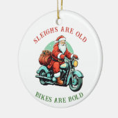 サンタスジョイライドオートバイクリスマス セラミックオーナメント (左)
