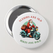 サンタスジョイライドオートバイクリスマス 缶バッジ (正面&裏面)