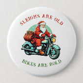 サンタスジョイライドオートバイクリスマス 缶バッジ (正面)