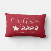 サンタススレーメリークリスマスレッド ランバークッション (裏面)