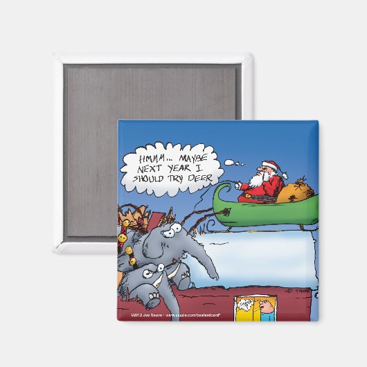 サンタスゾウおもしろいズホリデーマンガ マグネット (正面/裏面)