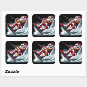 サンタスタイリッシュウォータースキーこの休日 スクエアシール (シート)