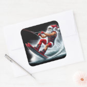 サンタスタイリッシュウォータースキーこの休日 スクエアシール (封筒)