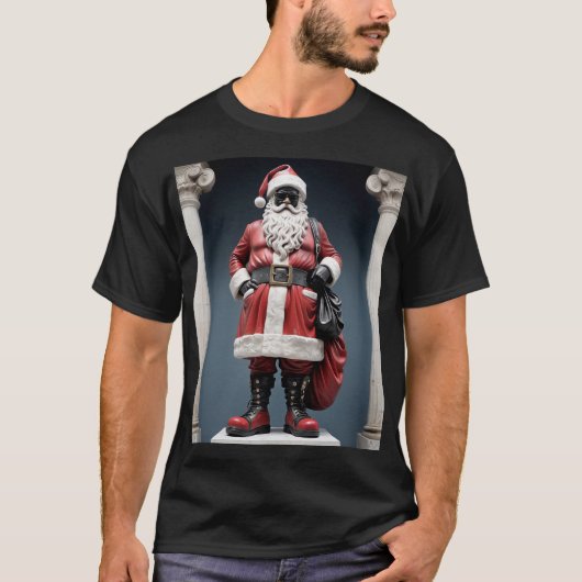サンタスタイリッシュクロース像 Tシャツ (正面)