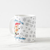 サンタスタッフメンバー踊りキツネクリスマスカスタム コーヒーマグカップ (正面左)