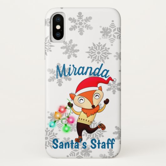 サンタスタッフメンバー踊りキツネクリスマスカスタム Case-Mate iPhoneケース (裏面)