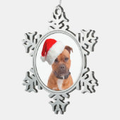 サンタスタフィーのクリスマスオーナメント スノーフレークピューターオーナメント (右)