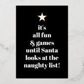 サンタスターモダンツリーフォントユおもしろいーモア引用文 箔シーズンカード (正面)