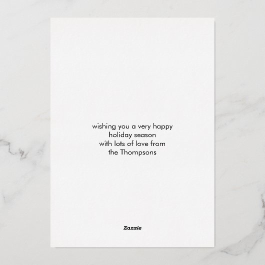 サンタスターモダンツリーフォントユおもしろいーモア引用文 箔シーズンカード (裏面)