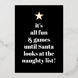 サンタスター モダンツリーフォント ユーモア クォート 箔シーズンカード