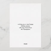 サンタスター モダンツリー フォント ユーモア クォート 箔シーズンカード (裏面)