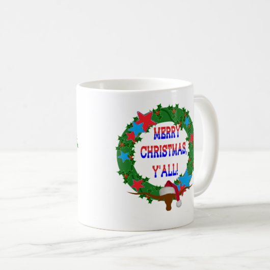 サンタステア – メリークリスマスY'all コーヒーマグカップ (正面右)