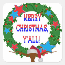 サンタステア – メリークリスマスY'all スクエアシール