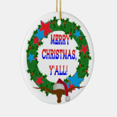 サンタステア – メリークリスマスY'all セラミックオーナメント (右)