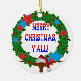 サンタステア – メリークリスマスY'all セラミックオーナメント