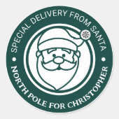 サンタスティッカーズ北極クリスマスホリデーから ラウンドシール (正面)