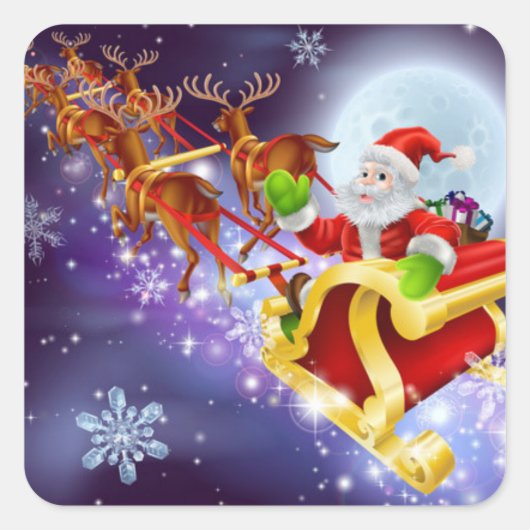 サンタスティッカー スクエアシール (正面)