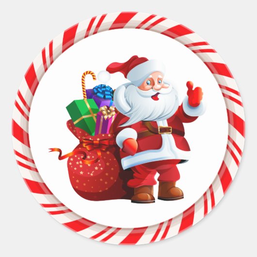 サンタスティッカー ラウンドシール (正面)