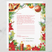 サンタステーショナリーパーソナライズされたへの手紙 (正面/裏面)