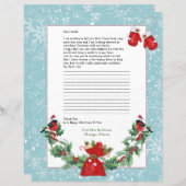 サンタステーショナリーパーソナライズされたへの手紙 (正面/裏面)