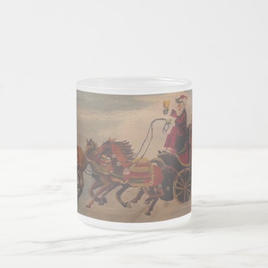 サンタステージコーチ、オリジナルバイゲイリーポーリング フロストグラスマグカップ (中央)