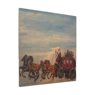 サンタステージコーチ、オリジナルバイゲイリーポーリング メタルプリント