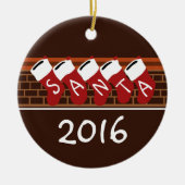 サンタストッキングクリスマスツリークリスマスオーナメント セラミックオーナメント (正面)