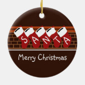 サンタストッキングクリスマスツリークリスマスオーナメント セラミックオーナメント (裏面)