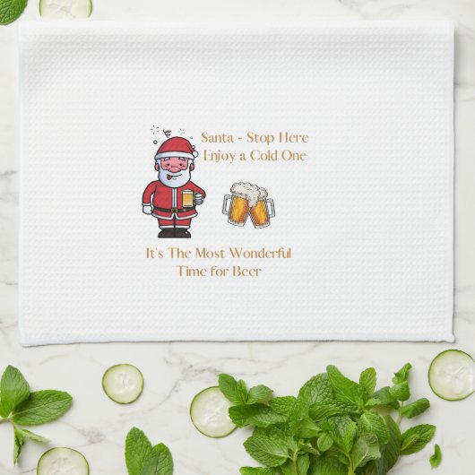 「サンタストップは冷楽しむたい人だ キッチンタオル (折り畳み)