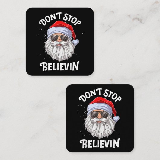 サンタストップク・クリスマおもしろいスを スクエア名刺 (正面/裏面)