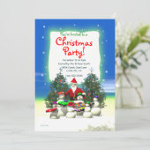 サンタストップスファースト子供用クリスマスパーティー 招待状 (スタンド正面)