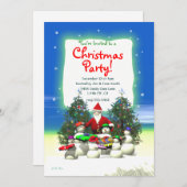 サンタストップスファースト子供用クリスマスパーティー 招待状 (正面/裏面)