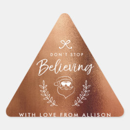 サンタストップス信じ・クリスマス・ホリデー・ユーモア 三角形シール