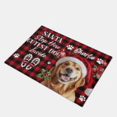 サンタストップヒアクリスマスドアマット – 面白い祭りの ドアマット (アングル)