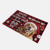 サンタストップヒアクリスマス玄関マット - 楽しい祭典 ドアマット (アングル)