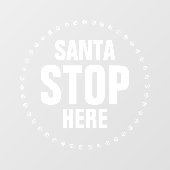 サンタストップヒアホワイトカワイイおもしろい ウィンドウサイン (シート)