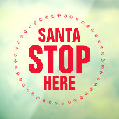 サンタストップーこちら赤いおもしろいかわいい ウィンドウサイン (シート3)